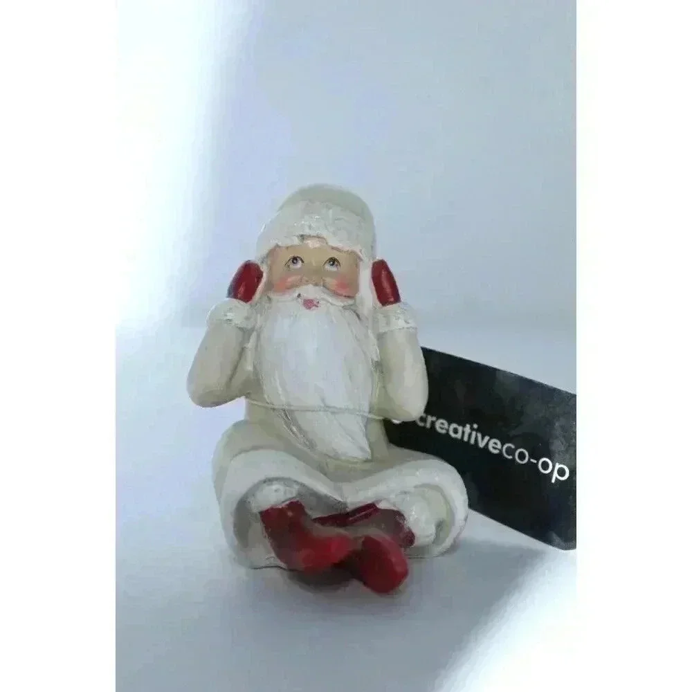Creativeco-op Set of 3 Vintage Santas, Whimsical,‎ Farmhouse BOHO Decor 3 